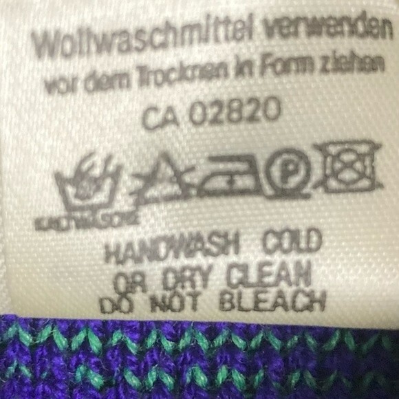 Vintage 1980’s Mondi Multicolor Chunky Color Black Cowl-neck Sweater Pullover - Picture 10 of 10